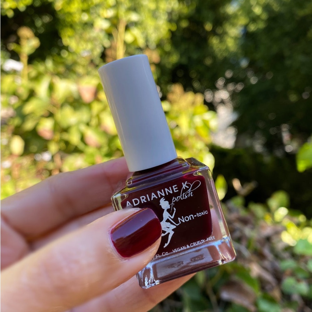 ADRIANNE K Maternity Safe Wine Red Nail Polish, Giselle! Fast Drying, Du…